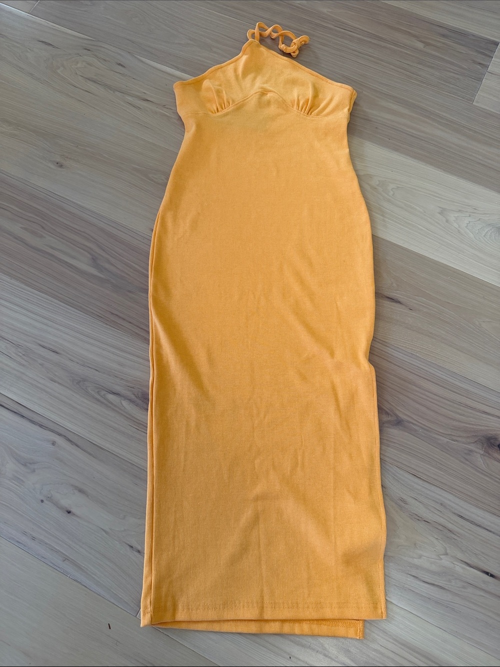 Nasty Gal Sunburst Orange Halter Maxi Dress